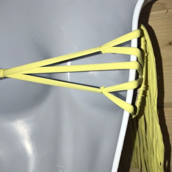 Acacia Fringe Bandeau Bikini Top‎ in Lemonade - Picture 5 of 9